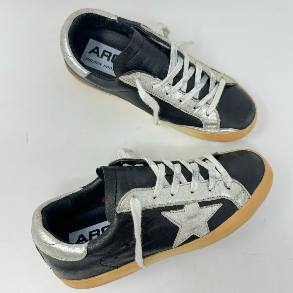 Golden Goose Black and Silver Women's Shoes